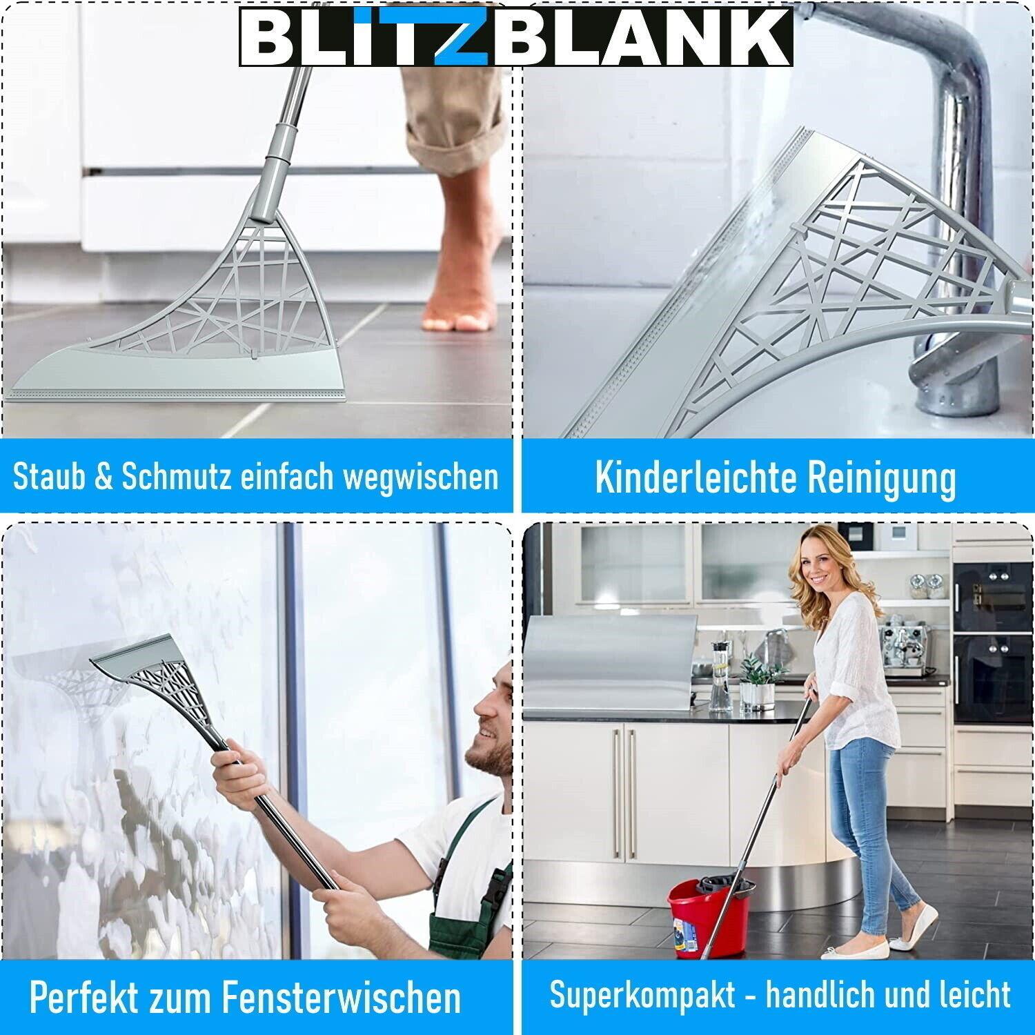 BLITZBLANK Magischer Zauberbesen Silikon Kehrbesen Wischmopp Bodenwischer Putzer