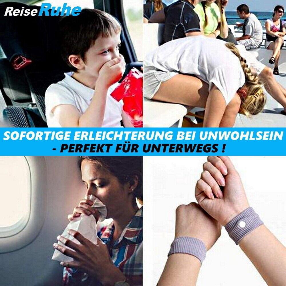 ReiseRuhe Akupressur Armband Übelkeit Unwohlsein Armbänder Band Sea Wohlfühl 4er