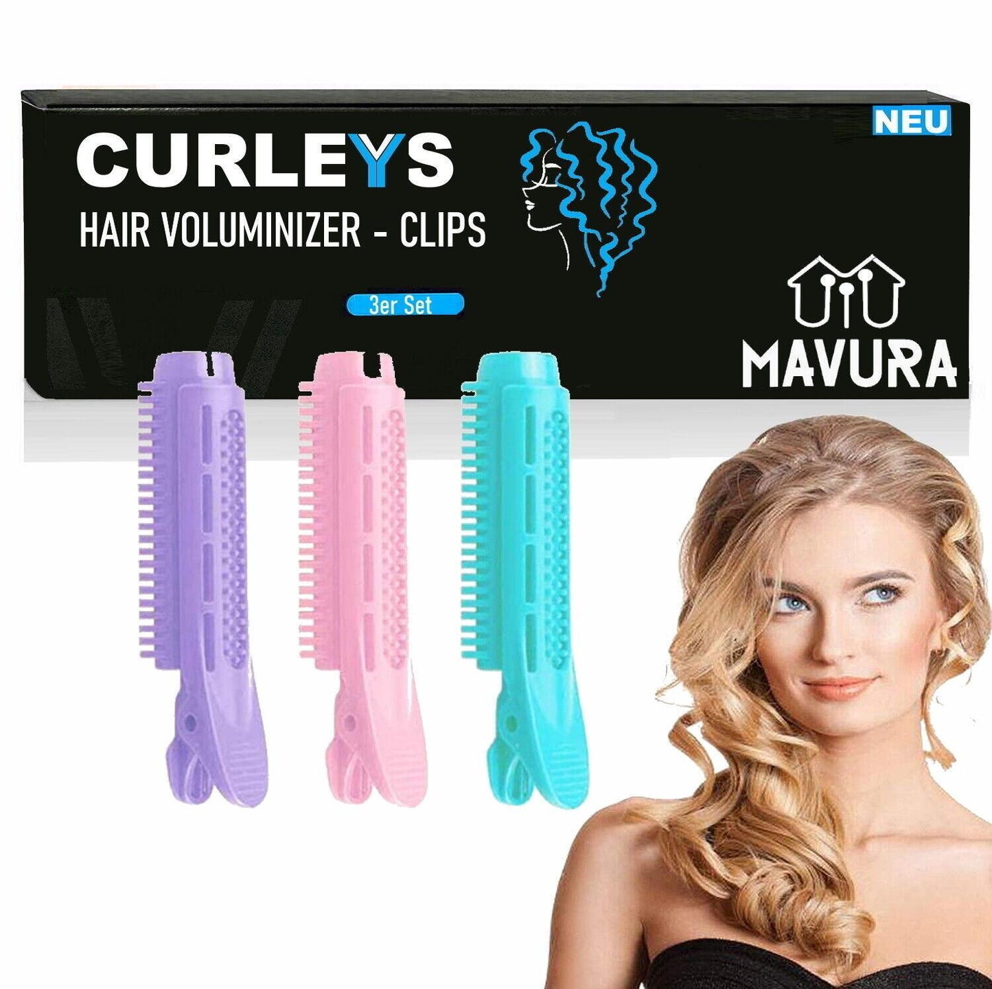 CURLEYS Hair Voluminizing Clips Lockenwickler Haarwurzelclips Haar Volumen [3er]