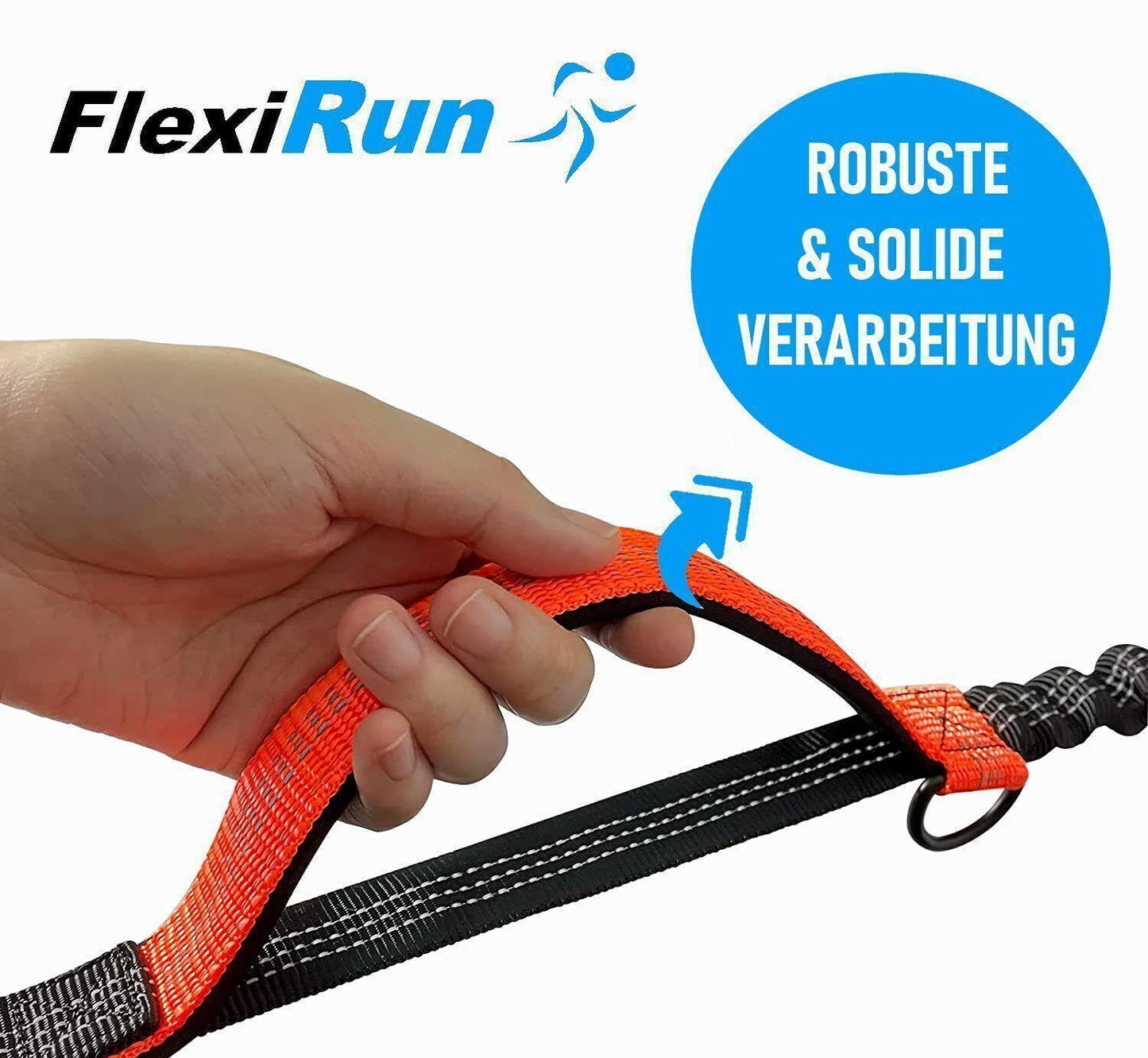 FlexiRun Joggingleine mit Bauchgurt Hundeleine Laufleine Fahrradleine elastisch