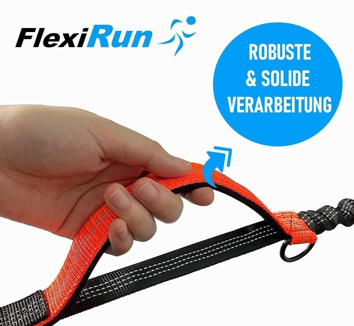 FlexiRun Joggingleine mit Bauchgurt Hundeleine Laufleine Fahrradleine elastisch