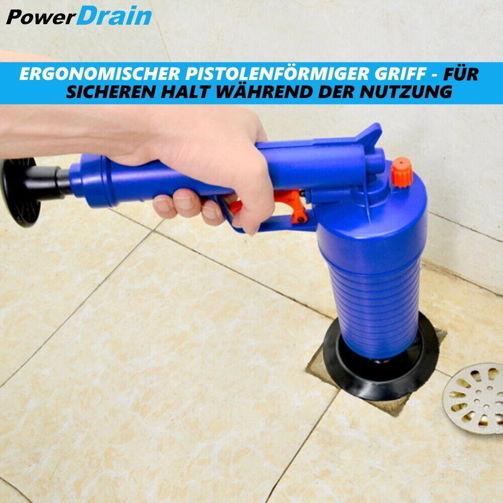 POWERDRAIN Abflussreinigerpistole Pressluft Rohrreiniger Pumpe Druckluft Abfluss