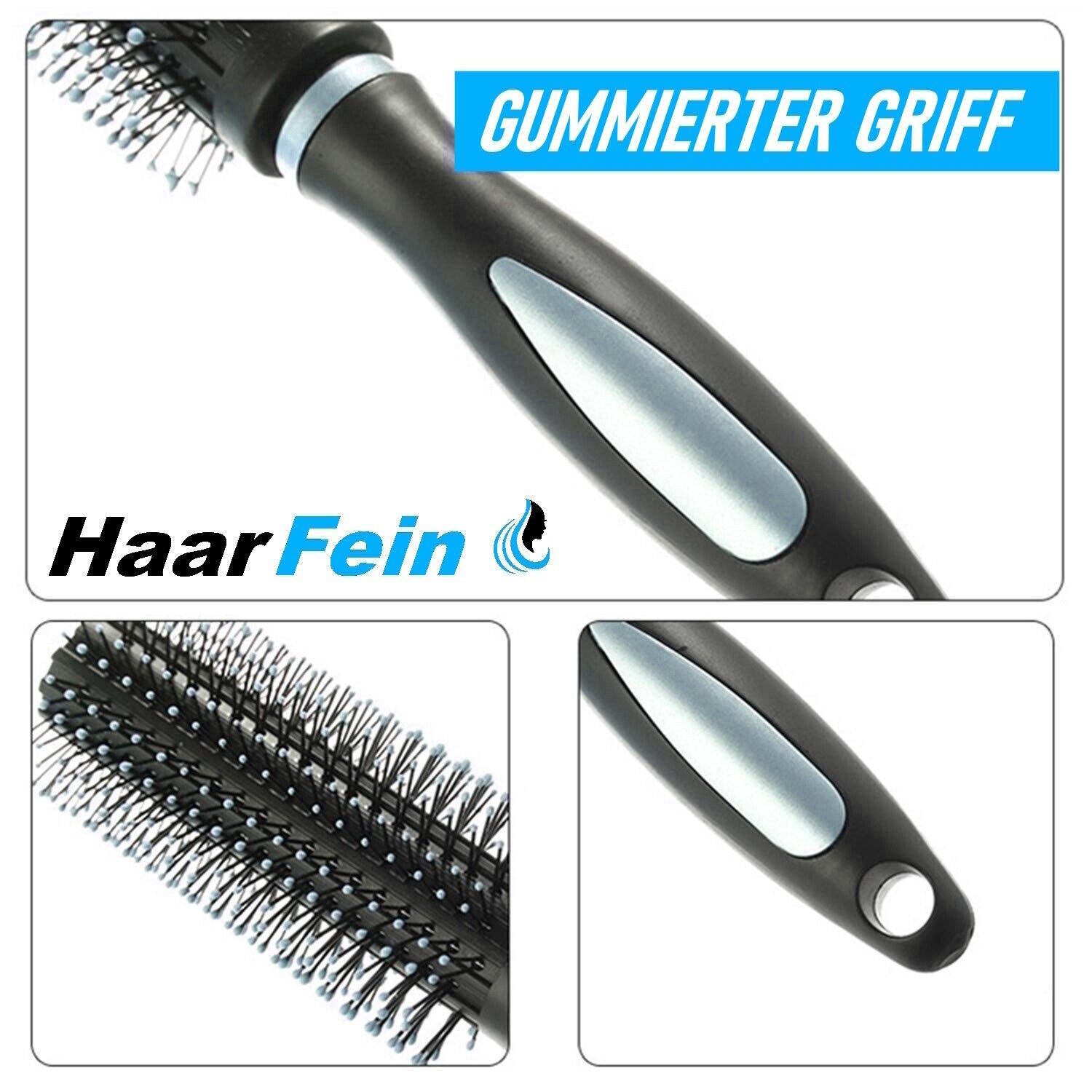 HAARFEIN Haarbürsten Set Rund Allzweck Entwirren Skelett Sassoon Bürste [4er]