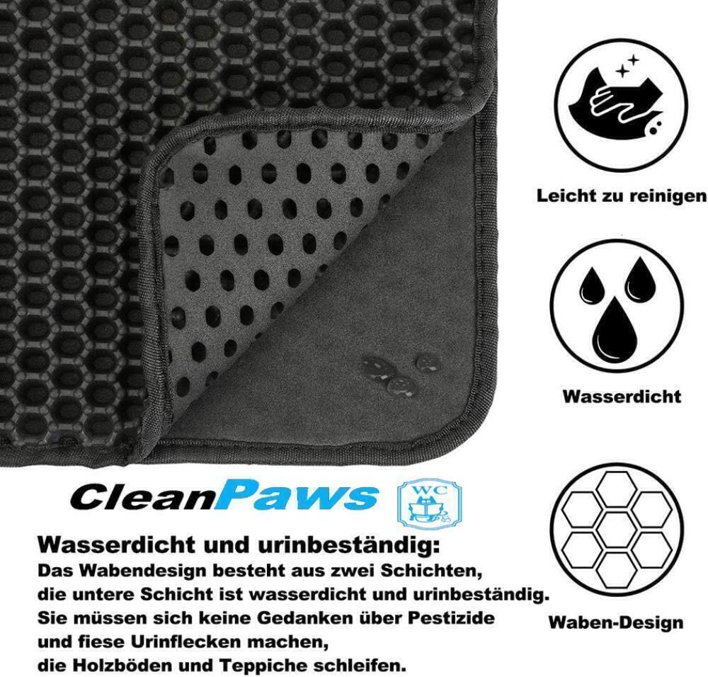 CLEANPAWS Katzenklo Matte Katzenmatte Vorleger Unterlage Katzenstreu Sammler