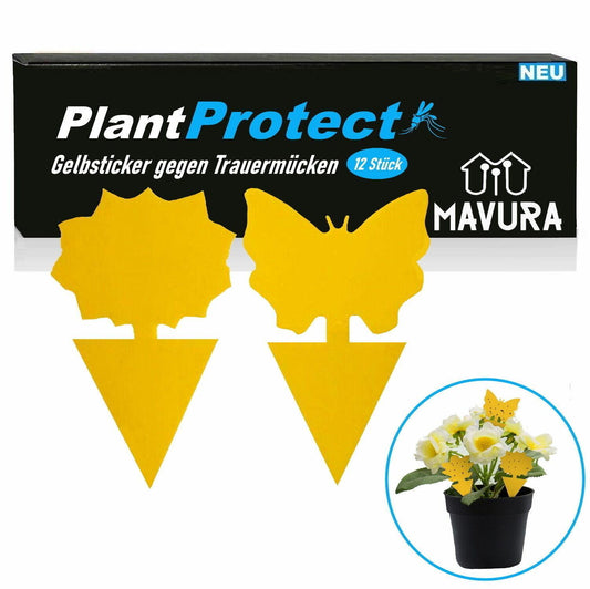 PLANTPROTECT Gelbsticker Gelbtafeln Trauermücken Insektenfalle Fruchtliegenfalle