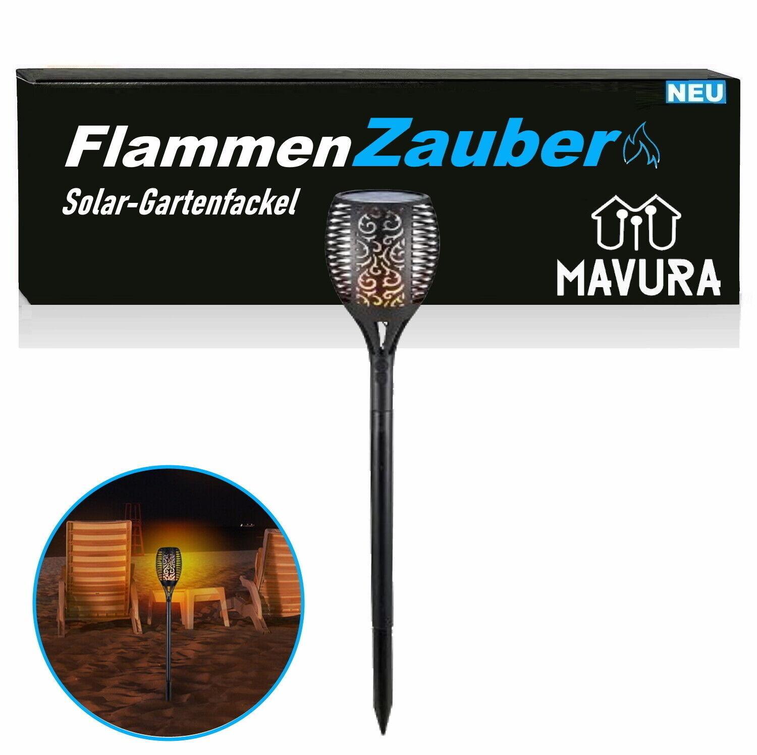FlammenZauber Gartenflamme flackernde Solar LED Gartenlicht Fackeln Leuchten