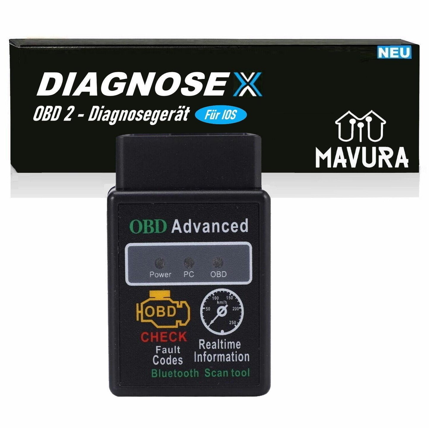 DIAGNOSEX Diagnosegerät Bluetooth OBD2 Autoscan iOS Iphone Windows Handy Adapter