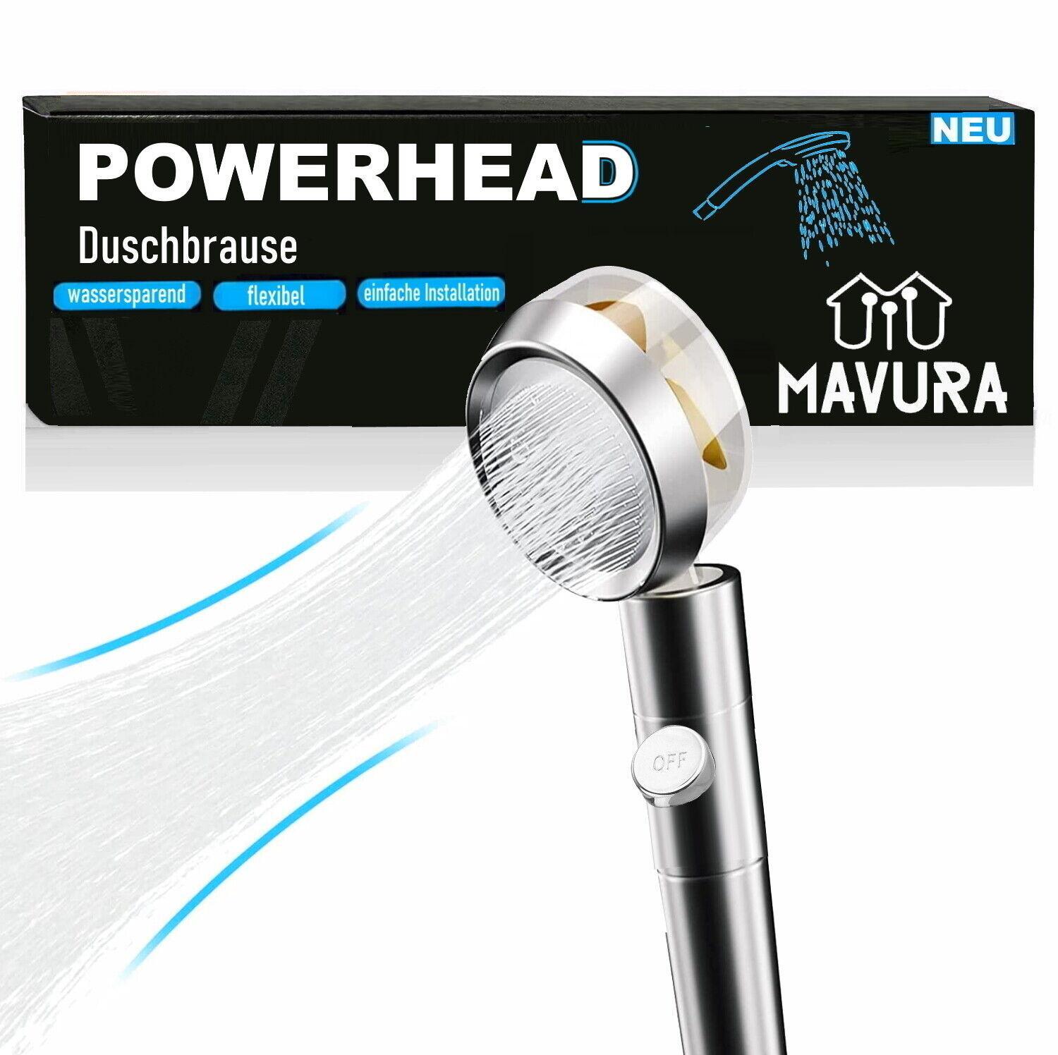 POWERHEAD Premium Duschkopf Duschbrause Handbrause wassersparend Das Original