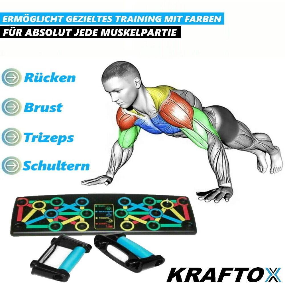 KRAFTOX Mobile Kraftstation Push Up Board Trainingsbank Fitnessgeräte