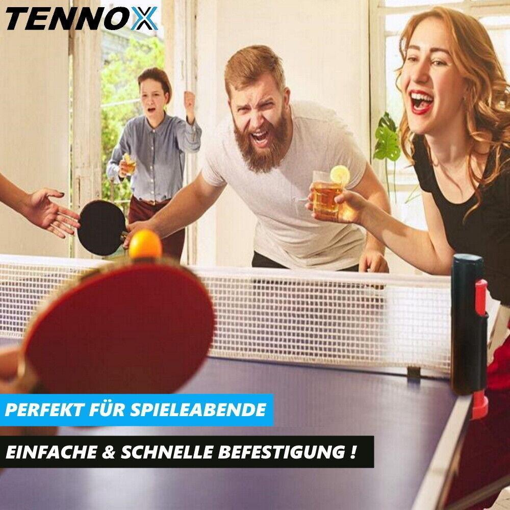 TENNOX Tischtennisnetz ausziehbar Ping Pong Netzgarnitur für jeden Tisch Outdoor