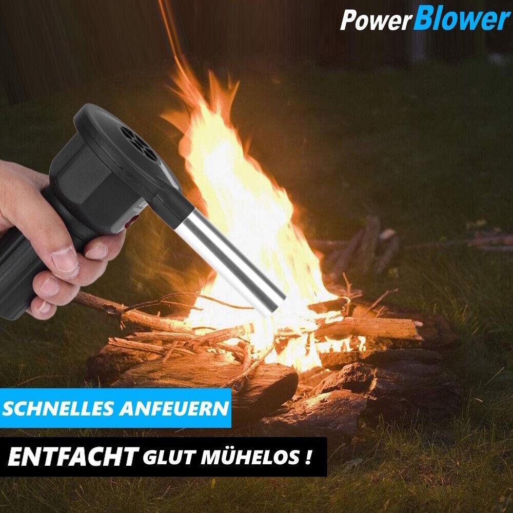 POWERBLOWER Grillgebläse elektrischer Blasebalg Grillfön Grill Kamin Gebläse