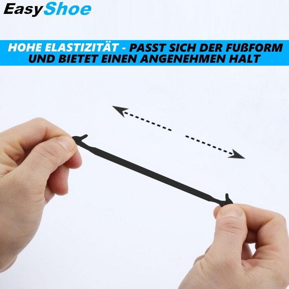 EasyShoe Silikon Schnürsenkel elastisch ohne binden Schnellverschluss Set Gummi