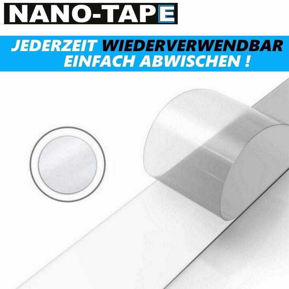 NANO-TAPE Premium Nano Klebeband doppelseitig ultra stark Kleber waschbar wieder