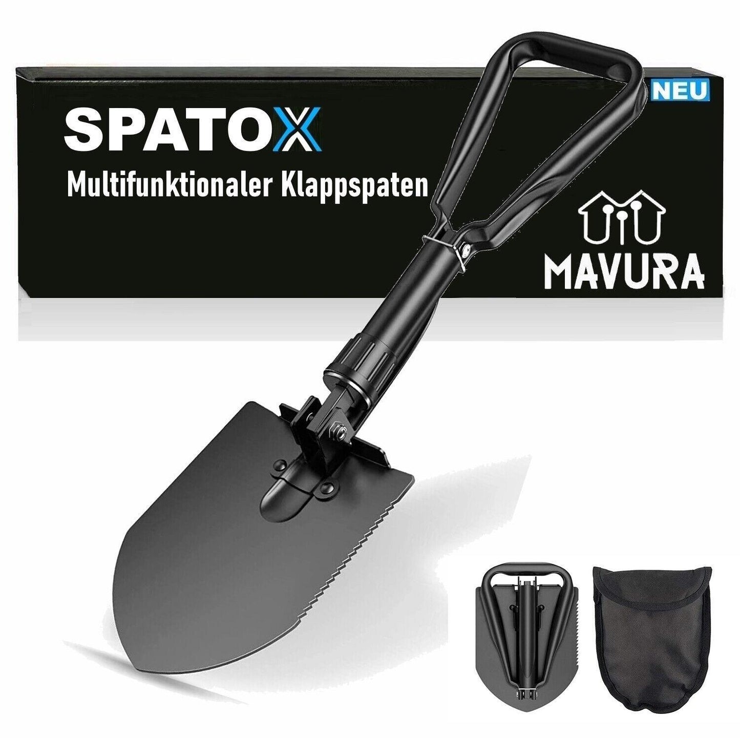 SPATOX Klappspaten Mini Klappschaufel Hacke Camping Schaufel Spaten Säge Outdoor