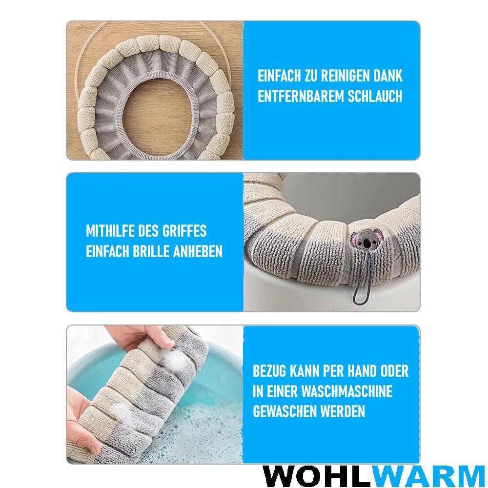 WOHLWARM WC-Sitzbezug Toilettensitzbezug Toilettenauflage Wärmer weich waschbar