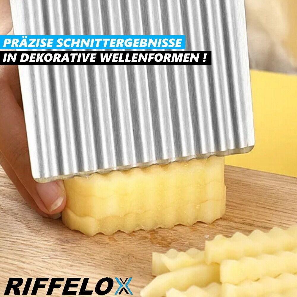 RIFFELOX Wellenmesser Wellenschnittmesser Edelstahl Riffel Pommes Gemüse