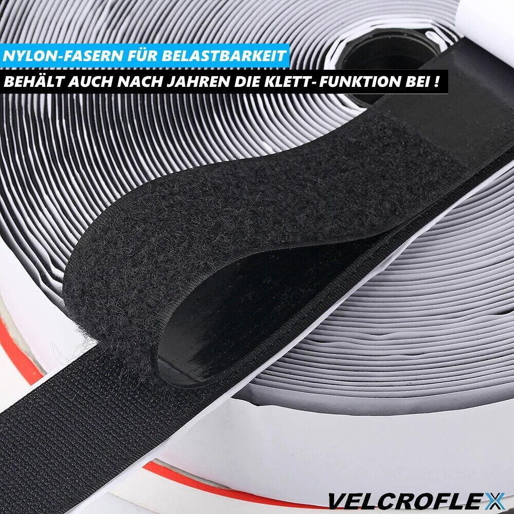 MLIVING Klettband Selbstklebend extra Stark Klettverschluss Klebeband schwarz