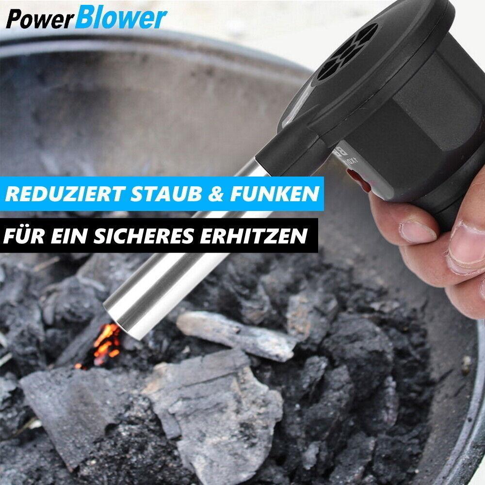 POWERBLOWER Grillgebläse elektrischer Blasebalg Grillfön Grill Kamin Gebläse