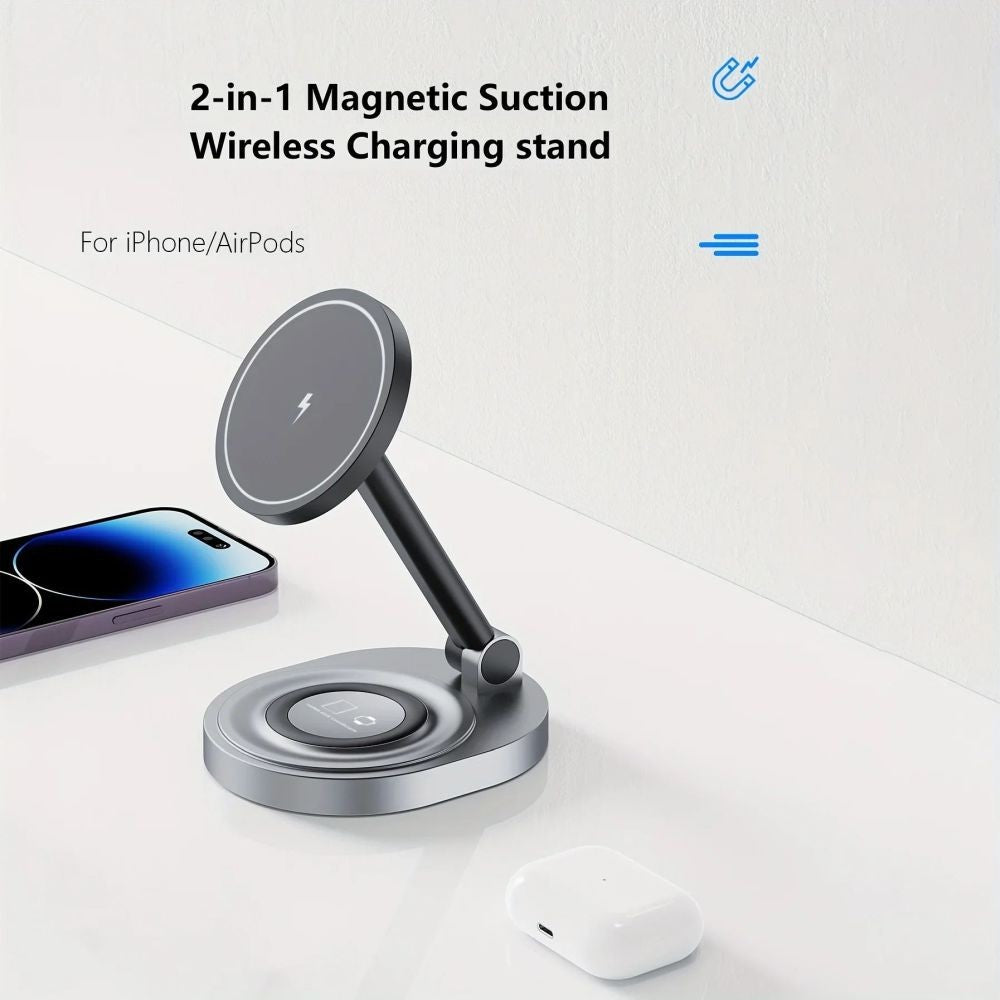 2in1 MagSafe Ladegerät Ständer für iPhone 16–12 Watch DE.