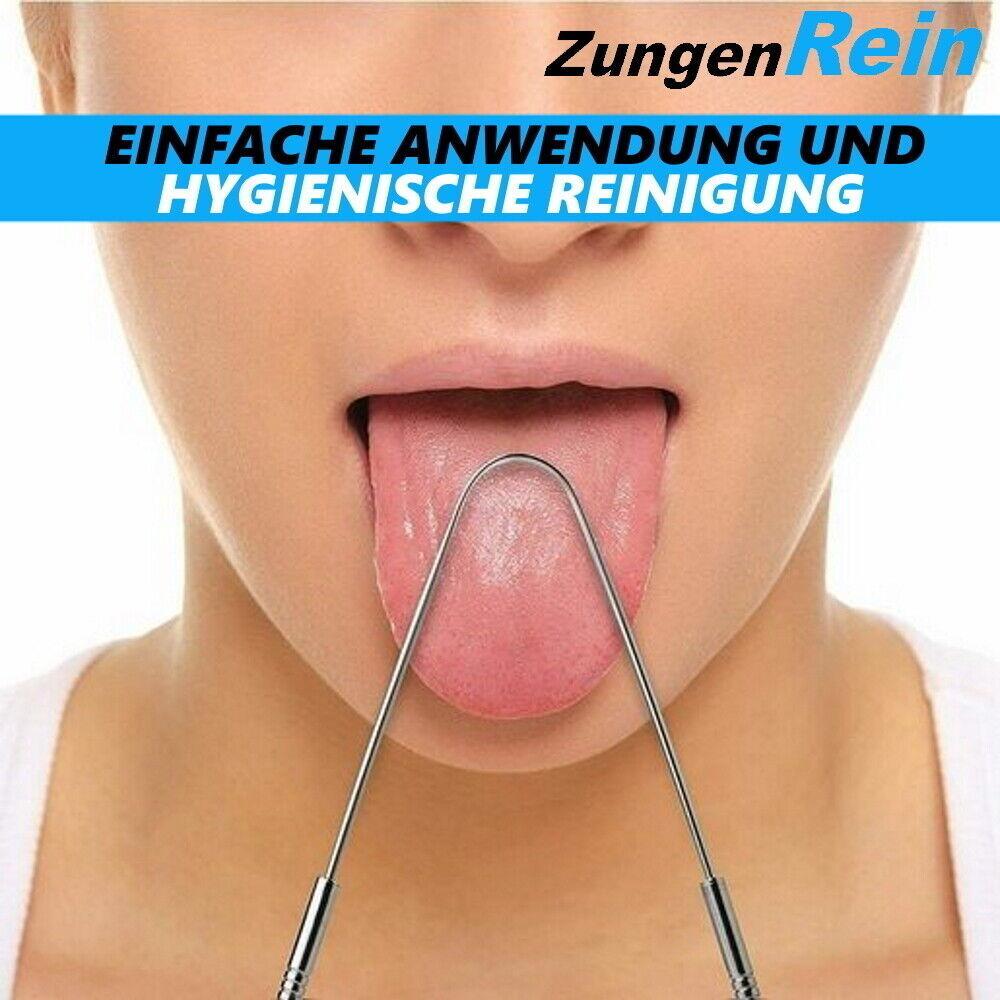 ZungenRein Zungenreiniger Zungenschaber Edelstahl Zungenbürste Ayurveda [2er]