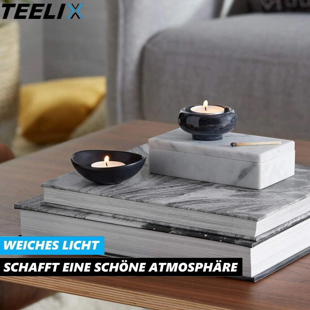 TEELIX Teelichter Kerzen Set Teekerzen Teelichtofen Alubecher unparfümiert 50er