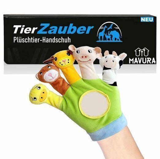 TIERZAUBER Safari Spielhandschuh Fingerpuppen Baby Beruhigung Puppenhandschuh