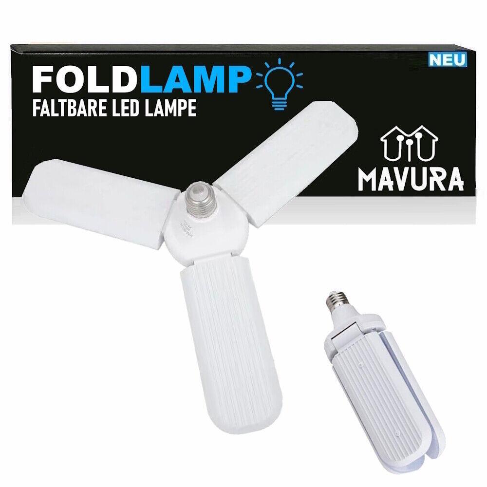 FOLDLAMP Garagenlampe Arbeitslicht faltbare Lampe LED Glühbirne Werkstatt E27
