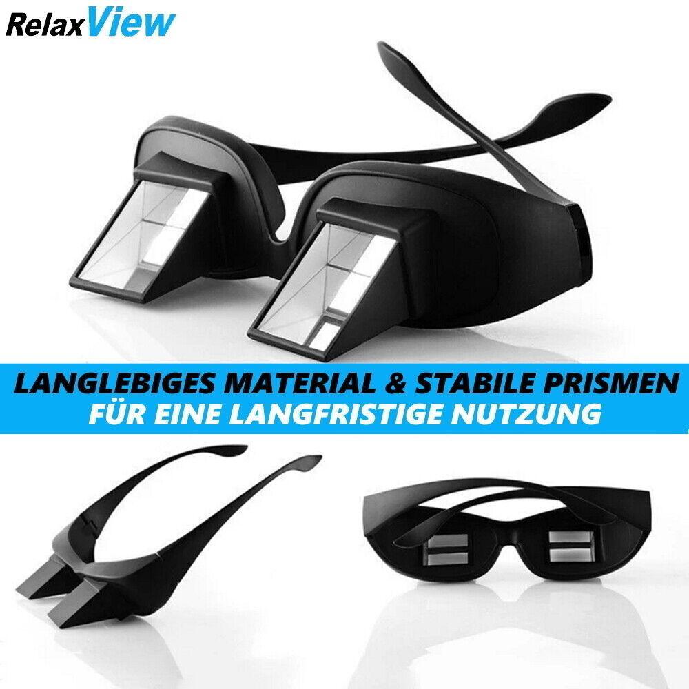 RELAXVIEW Prisma Brille 90° Blickwinkel Liegebrille Spiegelbrille Winkelbrille