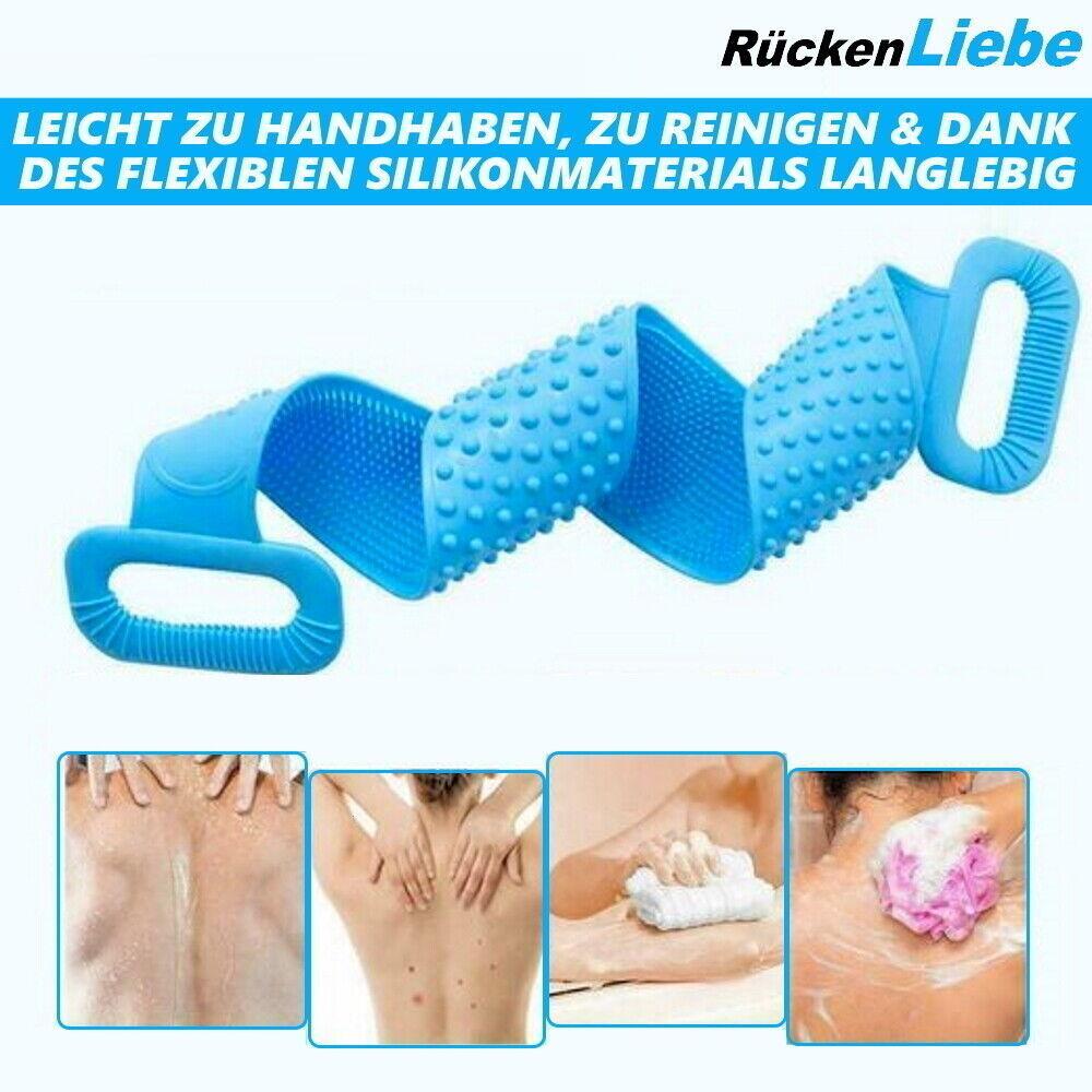RückenLiebe Rückenbürste Körperbürste Schrubber Massage Silikon Duschbürste 76cm