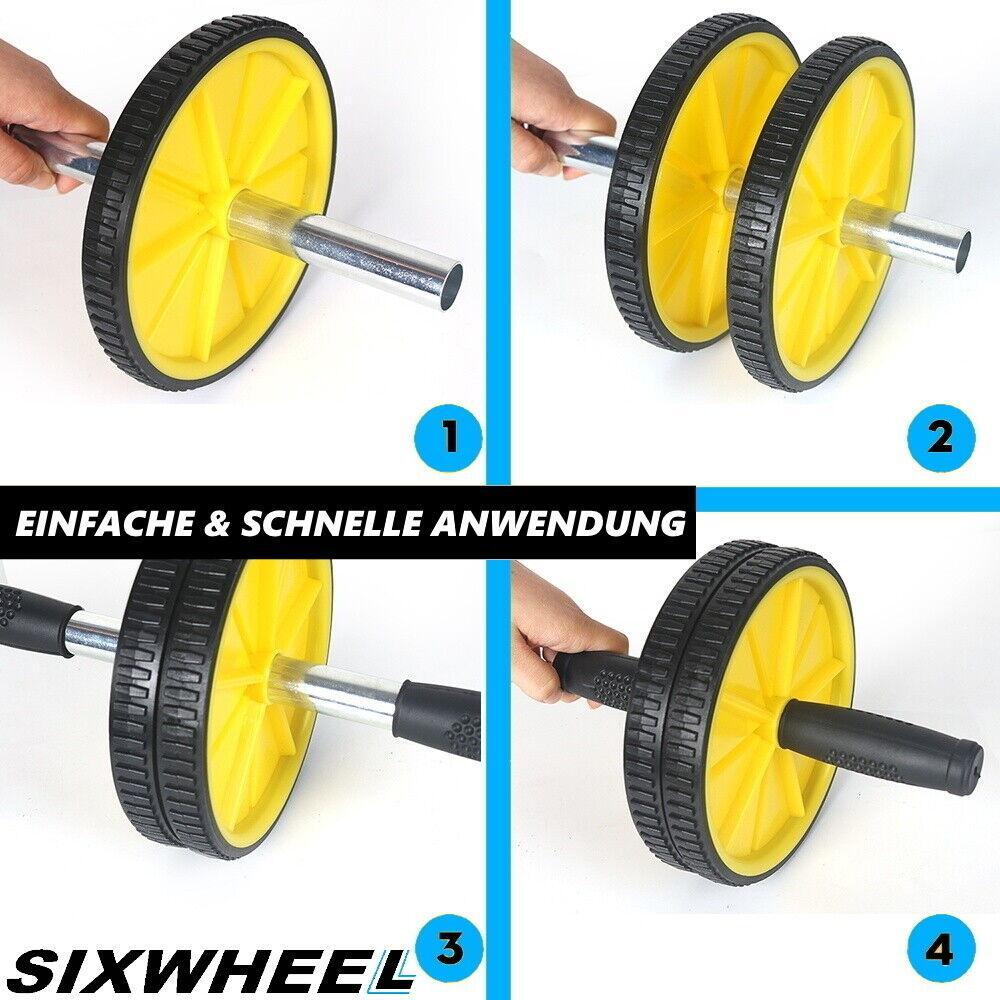 SIXWHEEL Bauchroller Bauchtrainer Bauchmuskeltrainer AB-Roller inkl. Kniematte