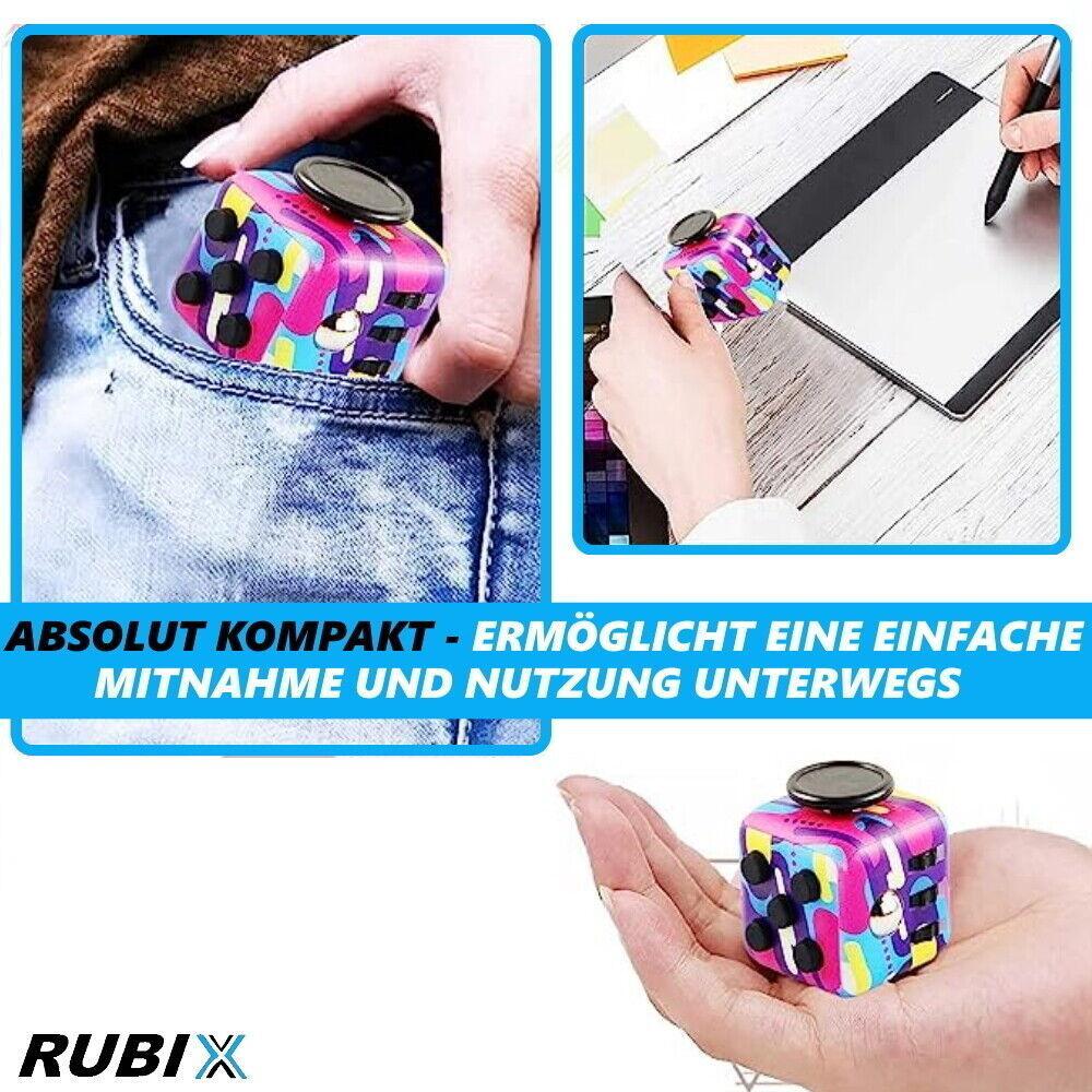 RUBIX Anti-Stress Cube Würfel Stresswürfel zum Stressabbau bei Nervosität Fidget