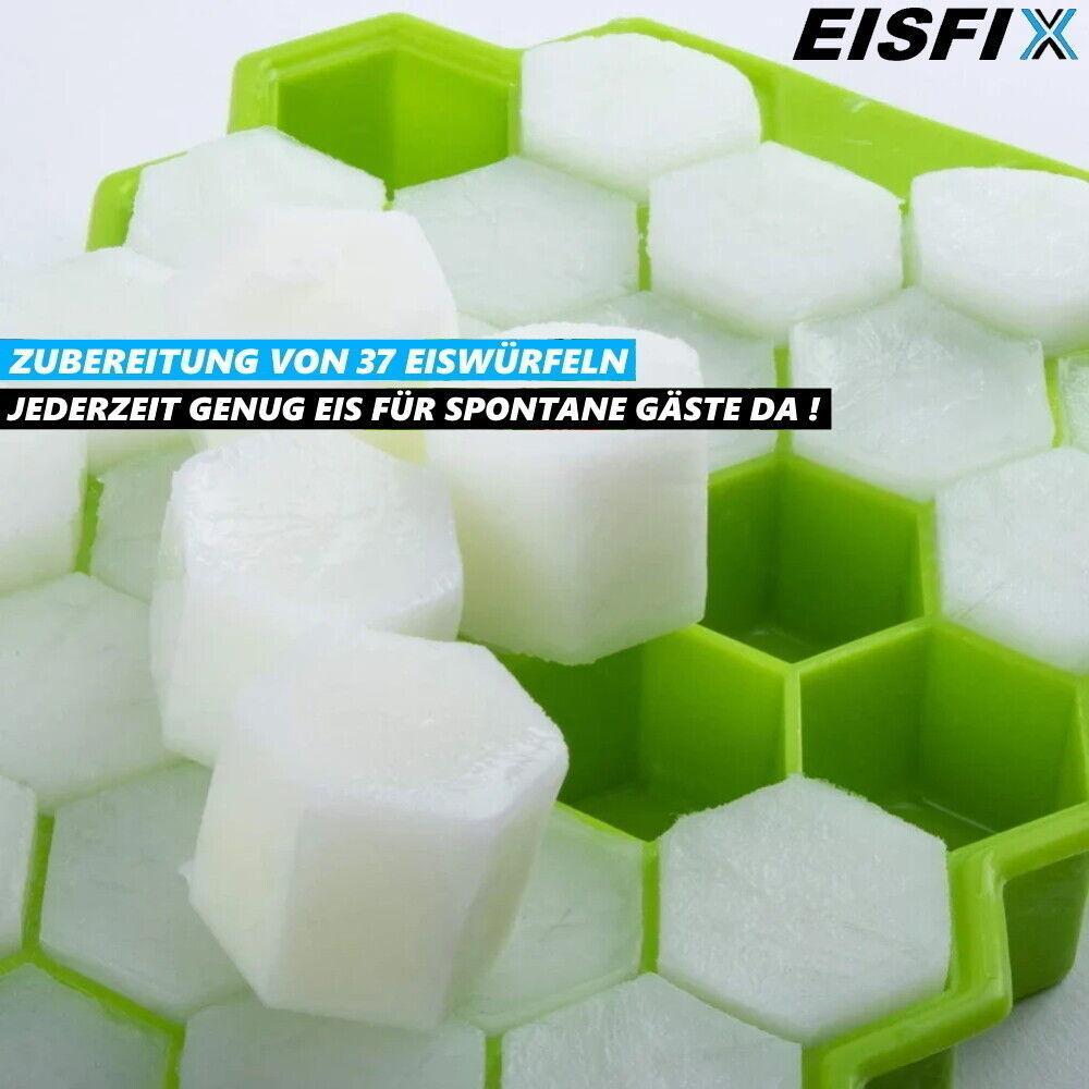EISFIX 2x Eiswürfelform Silikon Eiswürfelbereiter Eiskugelform Eiswürfelbehälter