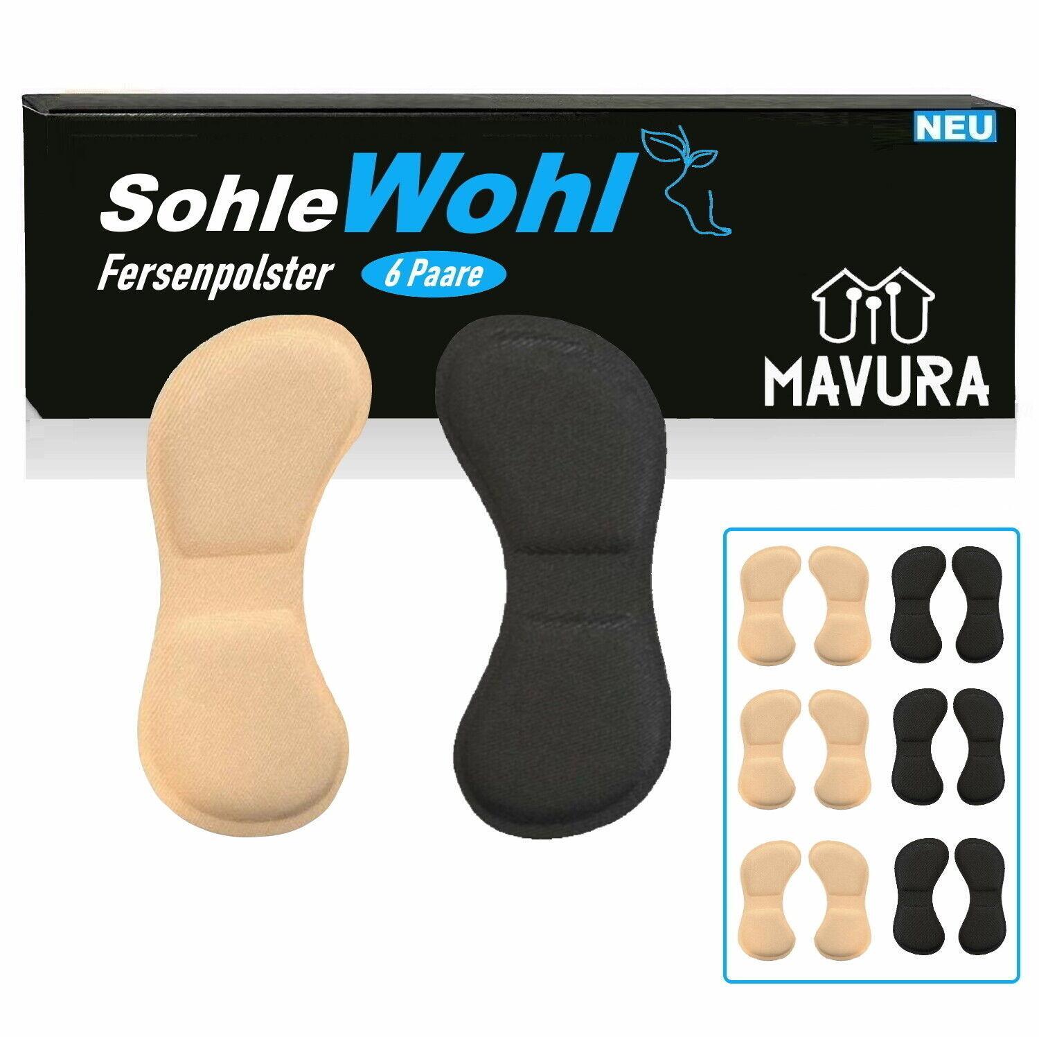 SohleWohl Premium Fersenpolster Fersenkissen Fersenschutz Fersenhalter [6 Paare]