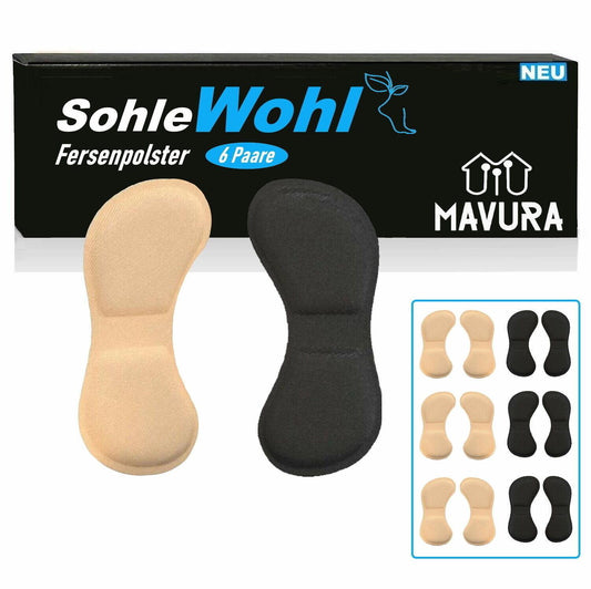SohleWohl Premium Fersenpolster Fersenkissen Fersenschutz Fersenhalter [6 Paare]