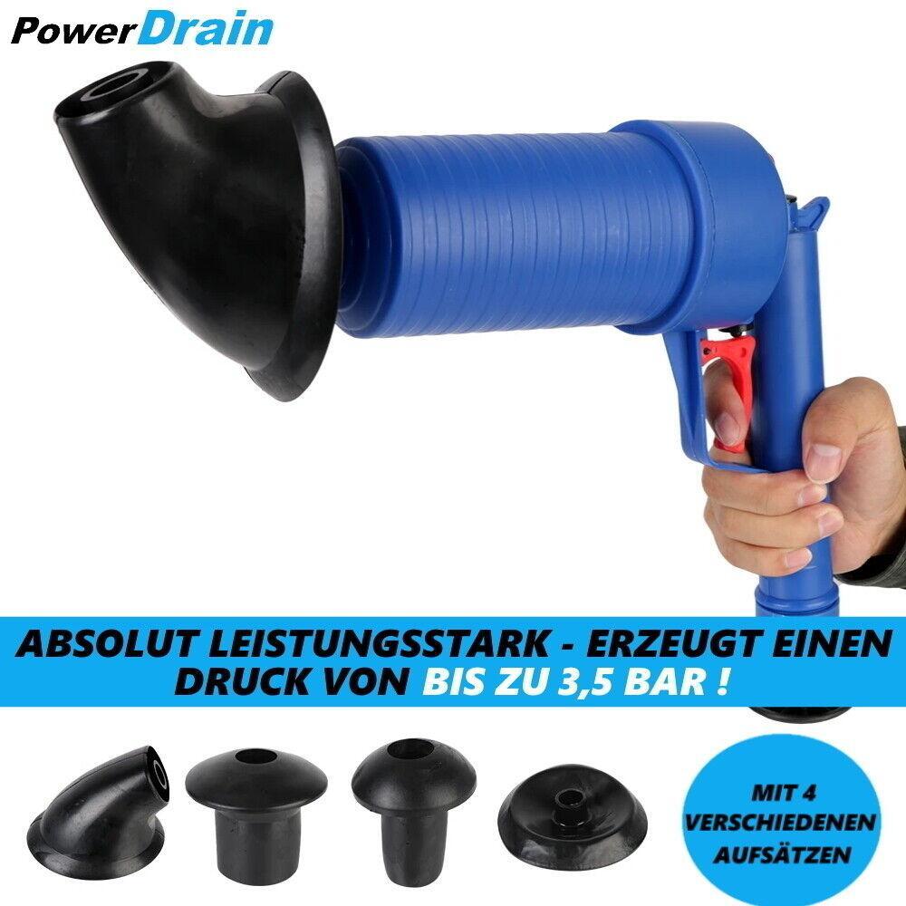 POWERDRAIN Abflussreinigerpistole Pressluft Rohrreiniger Pumpe Druckluft Abfluss