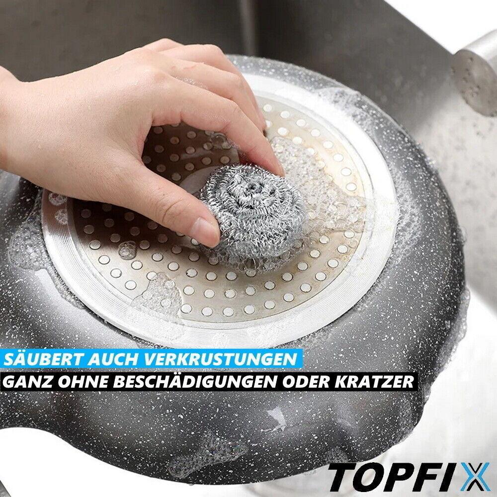 TOPFIX Stahlschwämme Reinigungsschwamm Topfreiniger Topfschwamm Scheuerschwamm