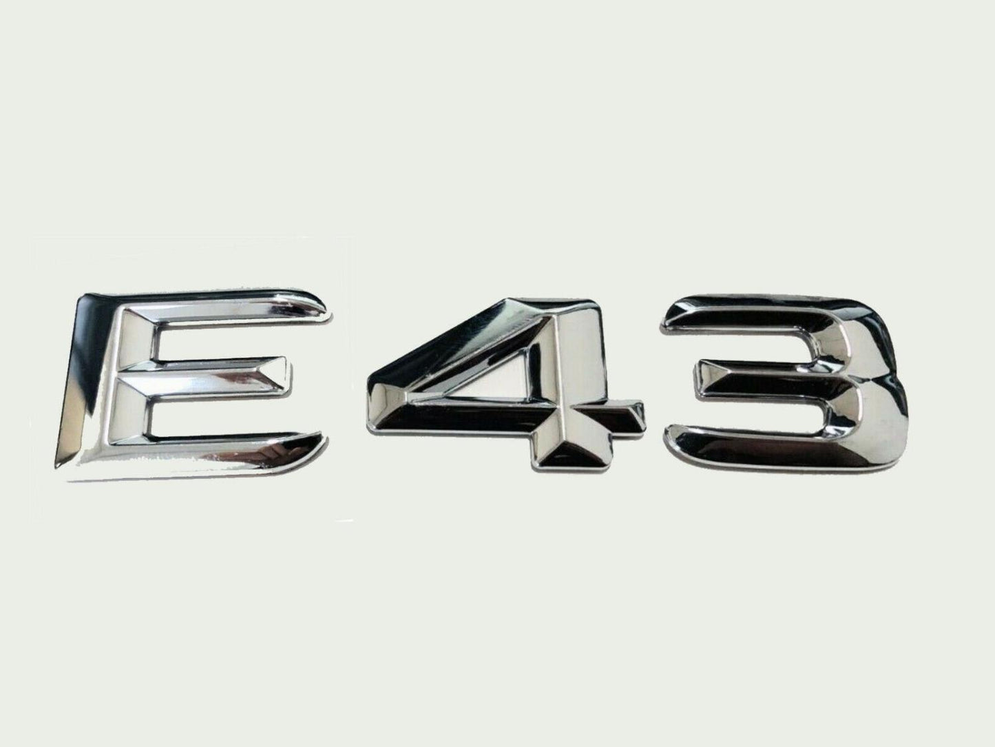 E43 Schriftzug E 43 Emblem Mercedes-Benz Aufkleber Chrom Silber AMG