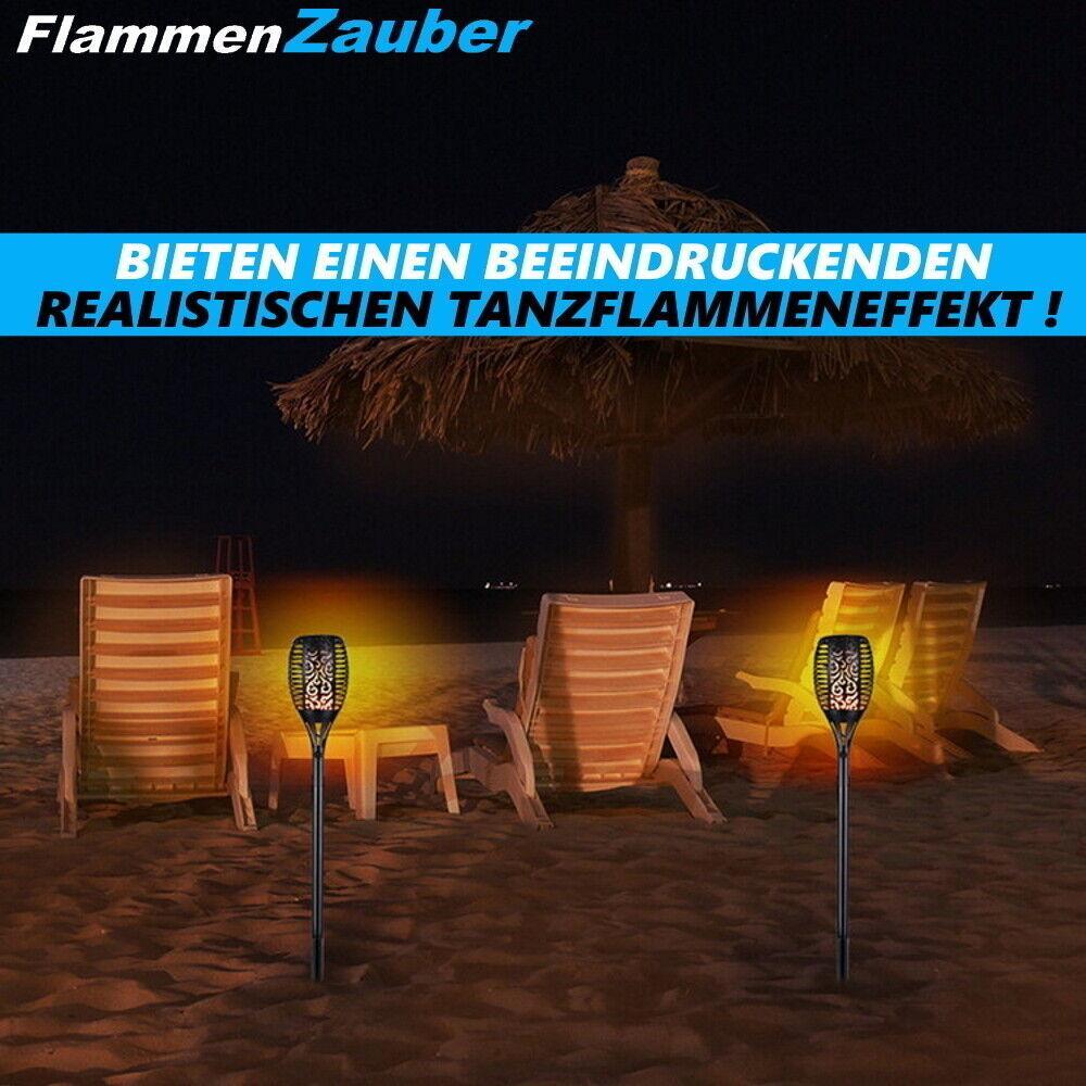 FlammenZauber Gartenflamme flackernde Solar LED Gartenlicht Fackeln Leuchten