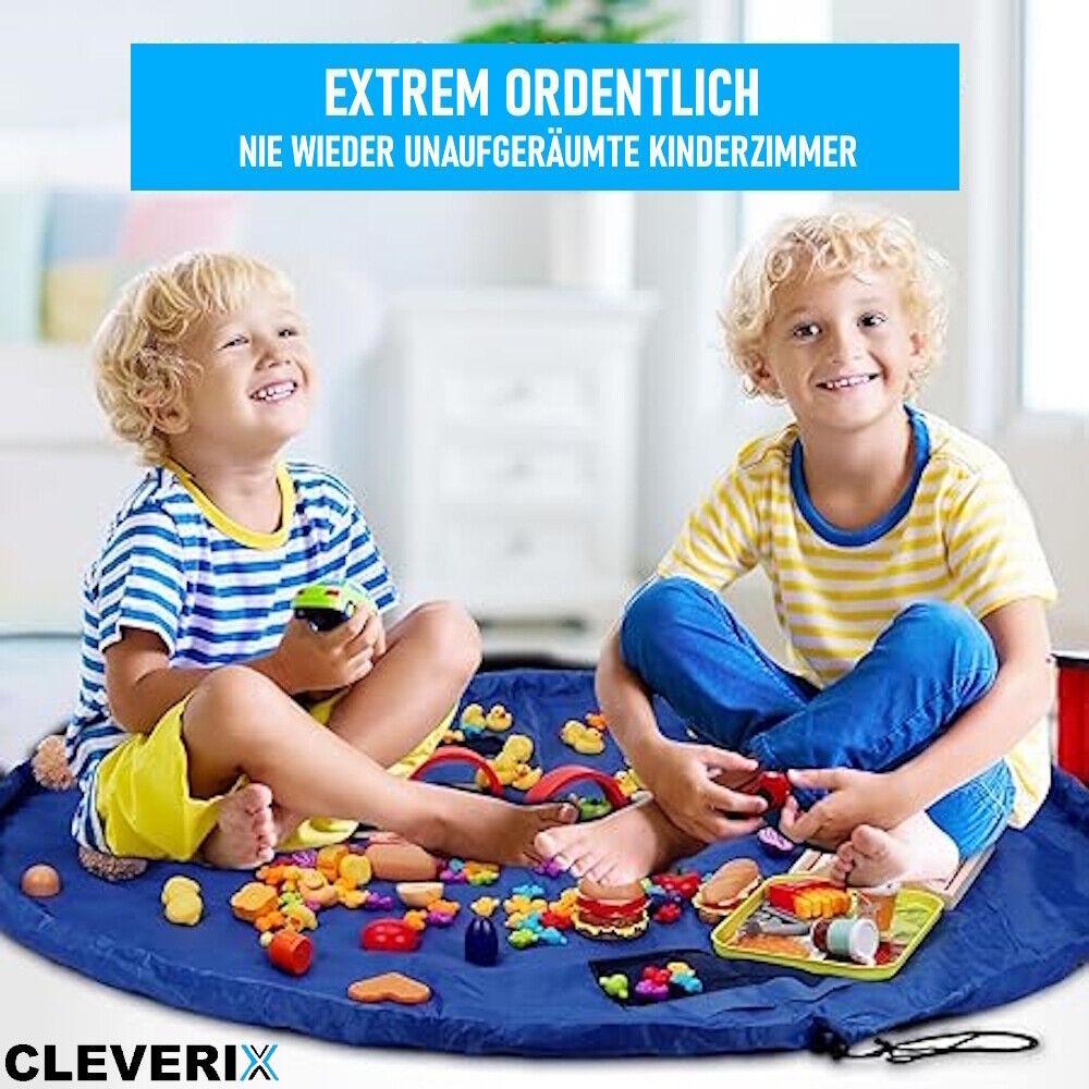 CLEVERIX Spielunterlage Spielmatte Spielsack Spielteppich Aufräumsack faltbar
