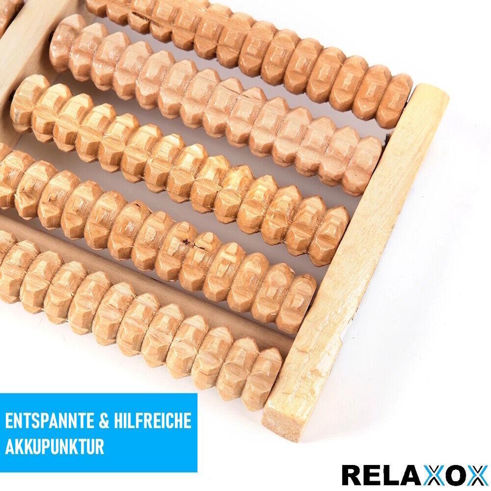 RELAXOX Fußmassageroller Fußmassagegerät Fußroller Holzroller Fuß Massagegerät
