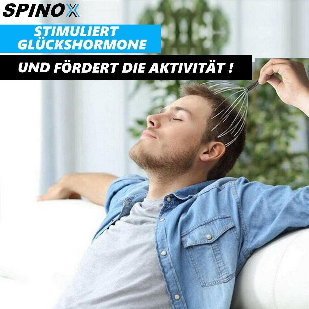 SPINOX Kopfmassagegerät Kopfkrauler Spinne + Gratis Rückenkratzer [DAS ORIGINAL]