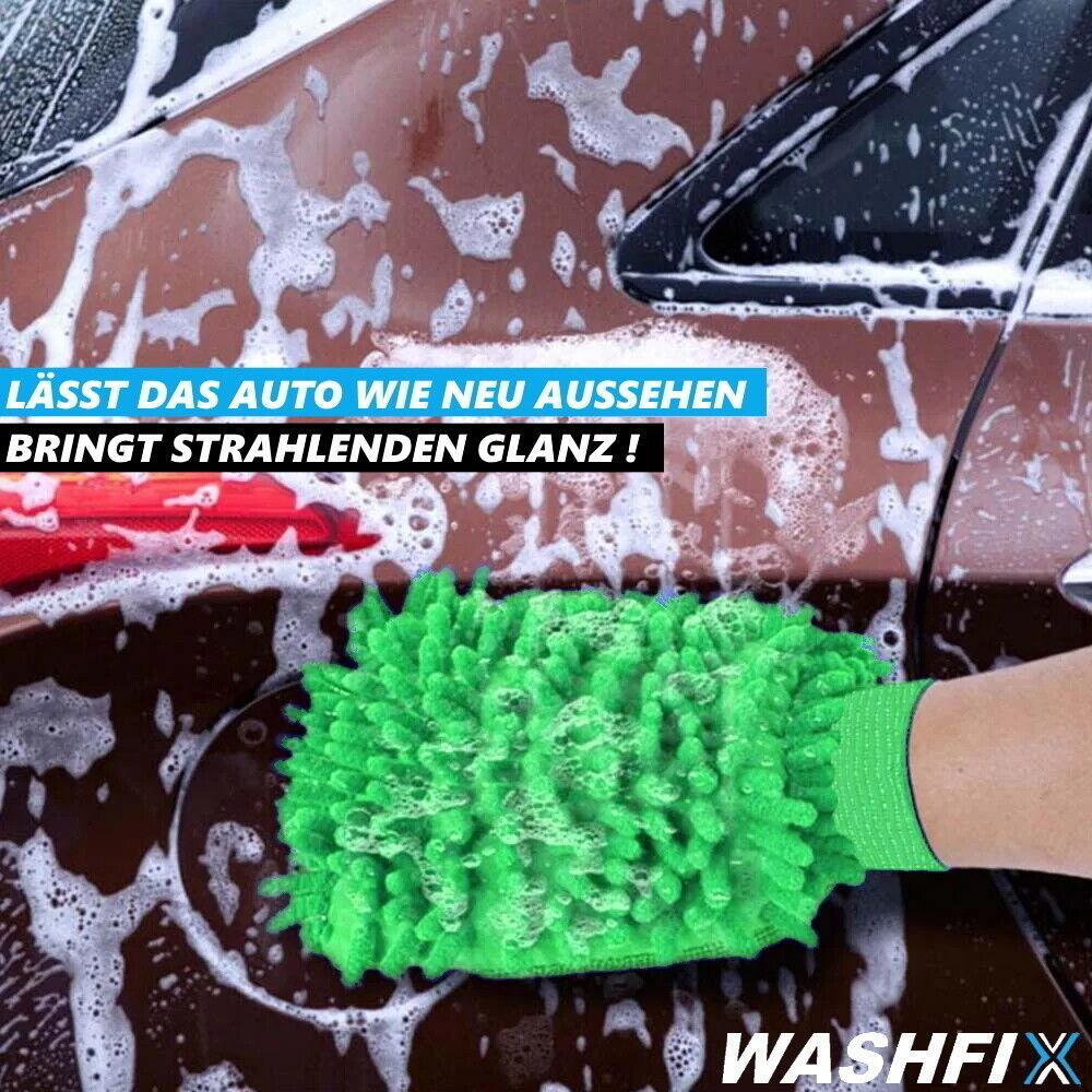 WASHFIX Profi Autowaschhandschuh Mikrofaser Handschuh Autoschwamm Waschbürste