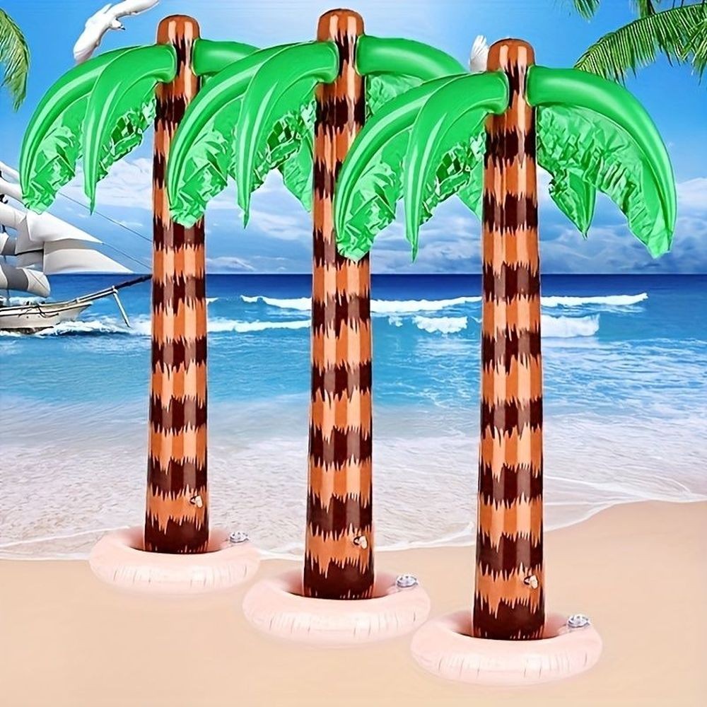 2er-Set aufblasbare Palmen Deko XXL für Pool Strand Party DE.