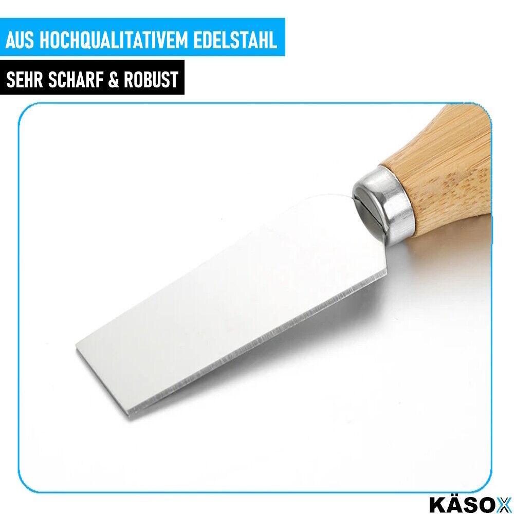 KÄSOX Käsemesser Set mit Holzgriff Hobel Gabel Schaufel Weichkäsemesser Hartkäse