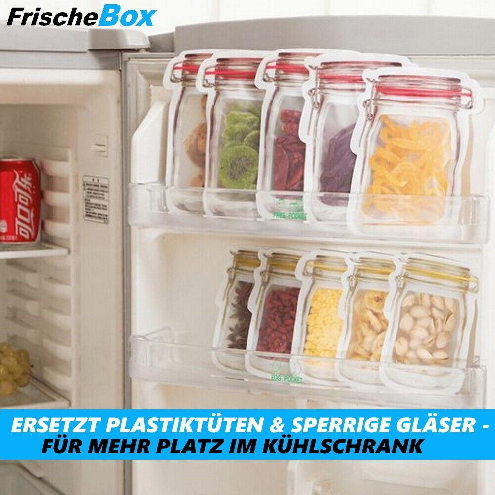 FrischeBox Aufbewahrungsbeutel Lebensmittelboxen Frischhaltedosen Silikon 10er
