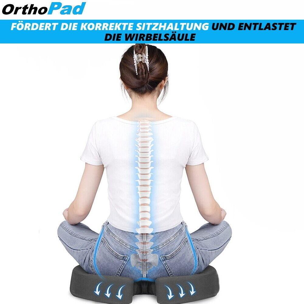 OrthoPad Sitzkissen Orthopädisches Steißbeinkissen Stuhlkissen Sitzerhöhung Foam
