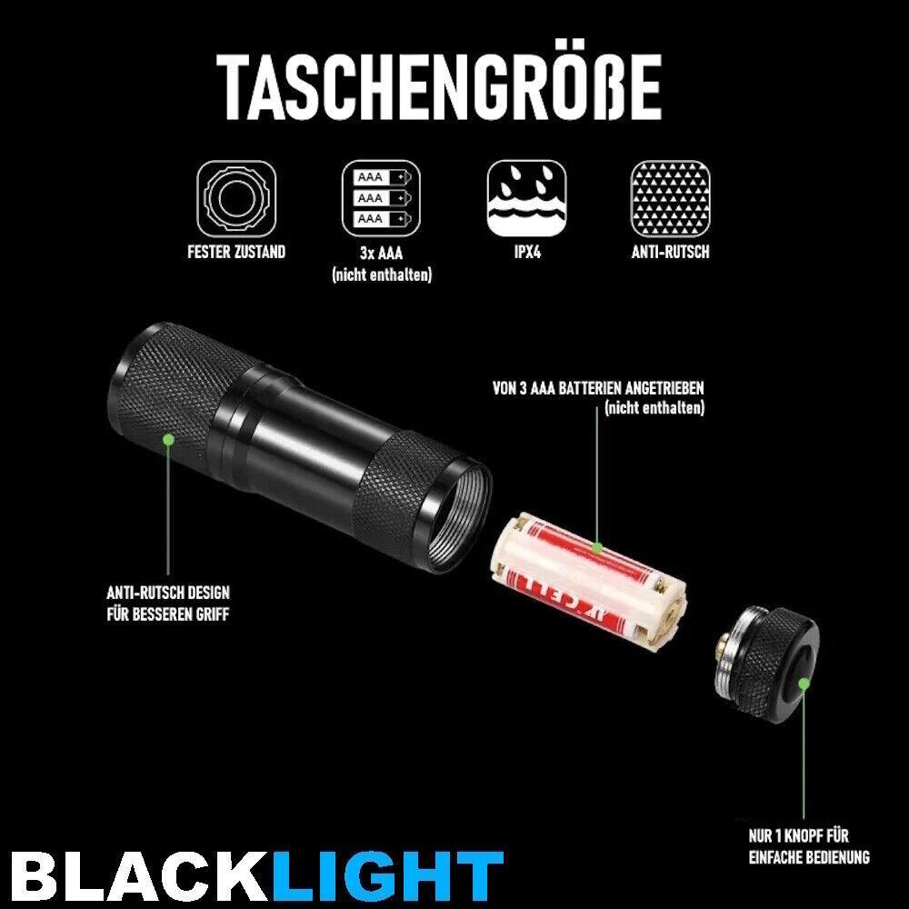 BLACKLIGHT Schwarzlicht Taschenlampe UV Schwarzlichttaschenlampe Ultraviolett