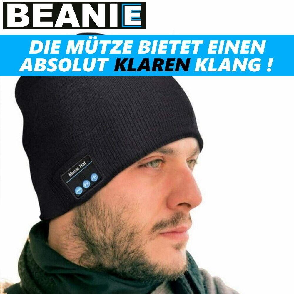 BEANIE Wireless Bluetooth Mütze Headset Stereo Kopfhörer Freisprech waschbar
