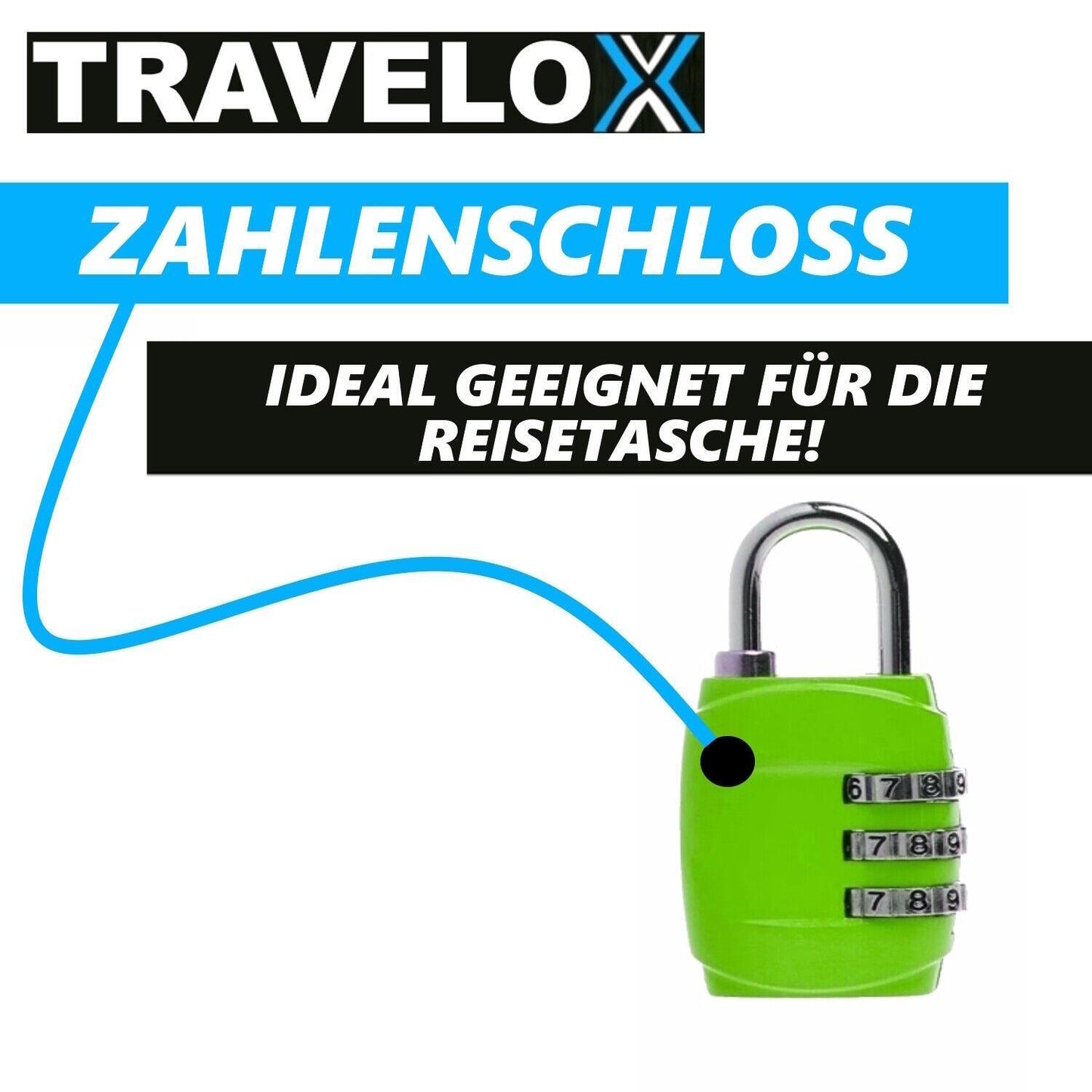 TRAVELOX Koffergurt Gepäckgurt Kofferanhänger Gepäckschloss Gepäckanhänger Grün