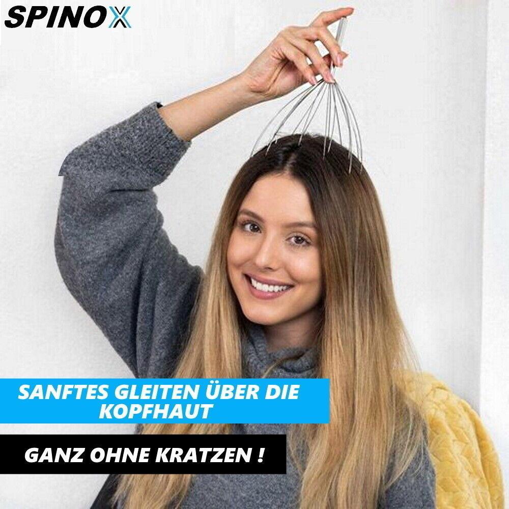 SPINOX Kopfmassagegerät Kopfkrauler Spinne + Gratis Rückenkratzer [DAS ORIGINAL]